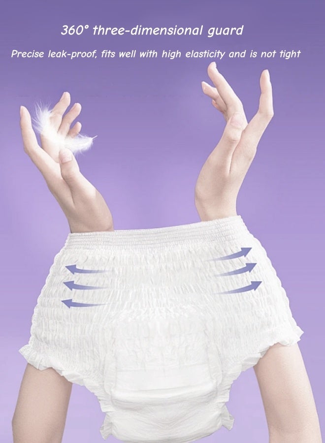 ملابس داخلية نسائية للاستخدام مرة واحدة للحيض مقاس XL - فوط صحية ليلية لسلس البول والتدفق الغزير، مانعة للتسرب، تغطية 360 درجة لتوفير أقصى حماية وراحة (37-40 بوصة) - Image 4